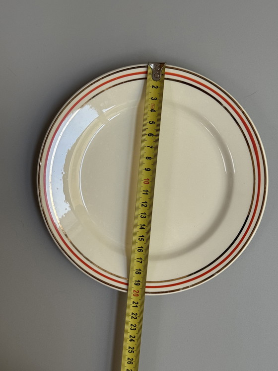 Image 1 of Set di 12 piatti da dessert o da colazione vintage Boch Frères - anni '40