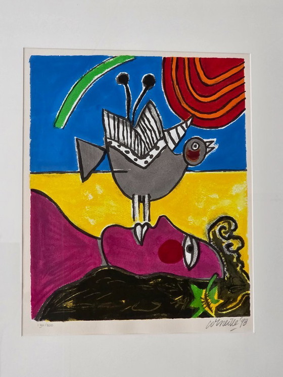 Image 1 of Corneille - La donna e l'uccello - Firmato a mano - 1998