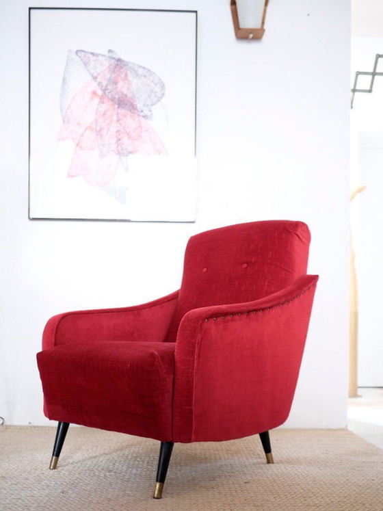 Image 1 of Italienischer Sessel, Vintage-Design aus den 1950er Jahren (Mid-Century).