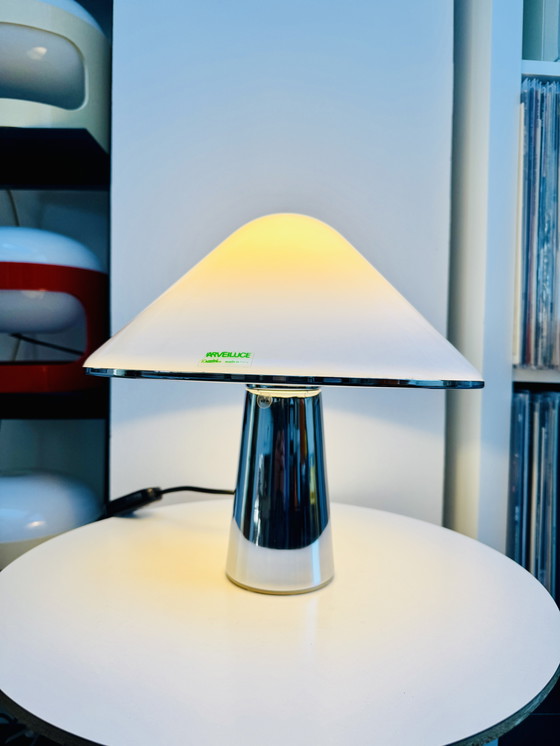 Image 1 of Lampe de table vintage Harvey Guzzini Elpis Mushroom - Mid-Century Modern Italian Design (1968-1982)