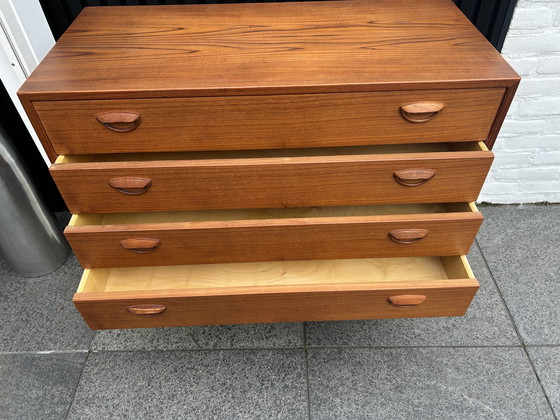 Image 1 of Vintage Teakhouten Ladenkast, Zeer Mooi