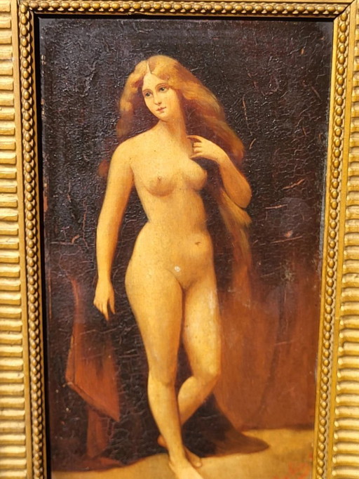 Pintura al óleo de desnudo femenino temprano