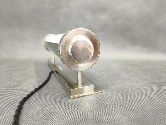 Image 1 of Bauhaus wandlamp van nikkel met glazen buis, jaren 1930