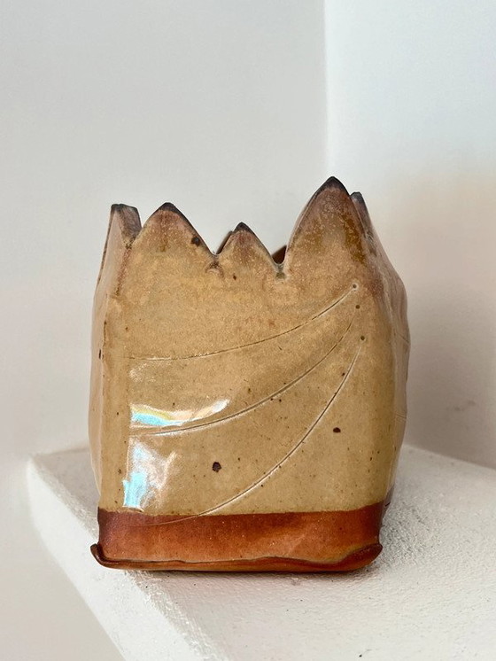 Image 1 of Glazed Earthenware Planter Signed - Handmade - Years 60-70