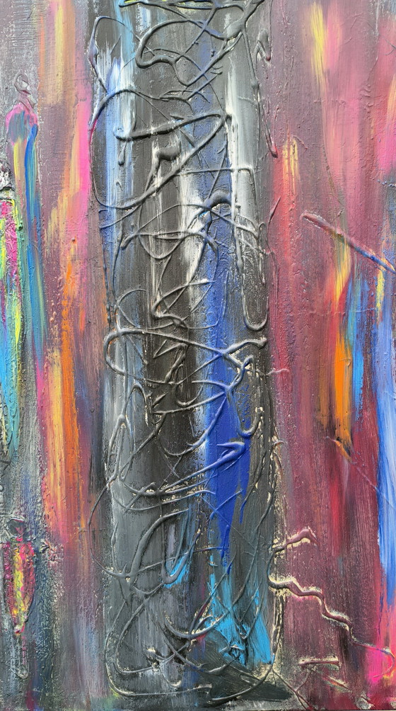Figurines, large colorful painting. – Paintings & Drawings, Canvas (photo 7 of 11)