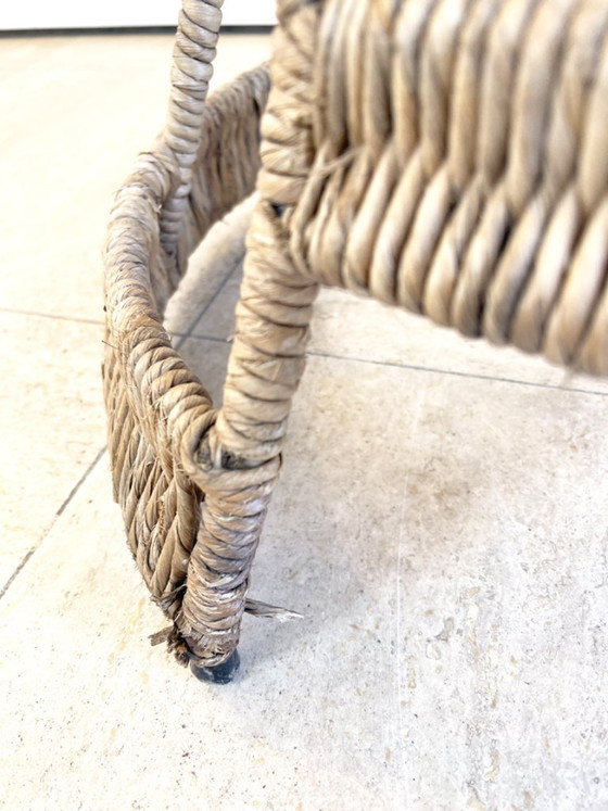 Bancone da giardino in rattan e vetro con due sgabelli - anni '70 – Set da salotto, Wicker (photo 11 of 12)