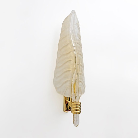 Image 1 of Paar Wandleuchten im Stil von Barovier & Toso, Mid-Century Modern, Muranoglas mit Blattgold