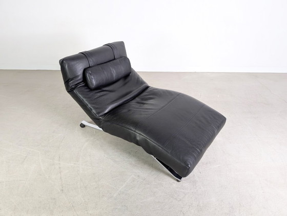 Image 1 of Originele Niels Eilersen fauteuil Jens Juul lounger leer zwart 1980