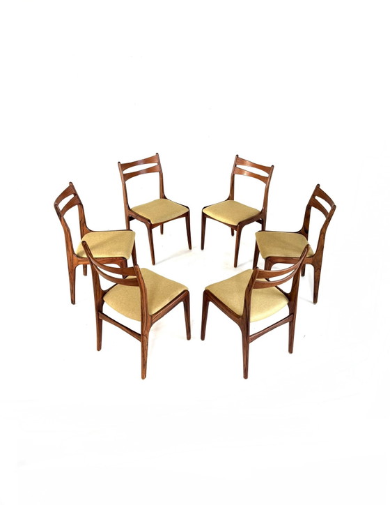 Set di 6 sedie da pranzo danesi restaurate anni ‘60 – Legno, Lana (photo 11 of 15)