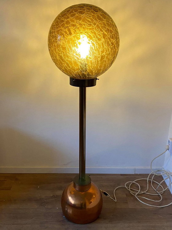 Art Deco Style Floor Lamps with Round Glass Shade, 1950s – Floor lights (photo 5 of 6)