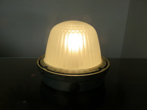 Genuine "Holophane" Wall Lamp Factory, Industry, Loft Decoration, France, 1960