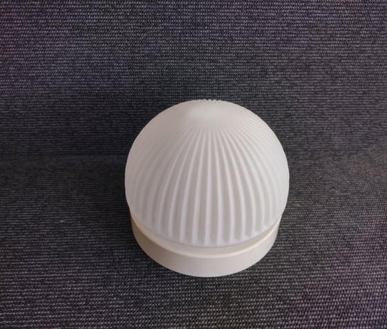 Image 1 of Ceiling Lamps - Ribbed Frosted Glass - Vintage