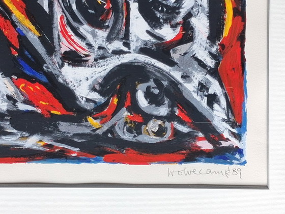 Serigrafía Theo Wolvecamp, Litografías y grabados, Papel, Madera, Negro, Abstract (foto 5 de 6)