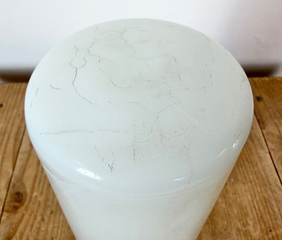 Plafonnier vintage en porcelaine blanche avec verre opalin, années 1970 – Appliques murales (photo 6 of 14)