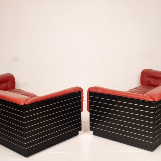 Giovanni Offredi pour Saporiti Italia Canapés en Cuir 1970 Italie – Aluminium, Leather (photo 20 of 28)