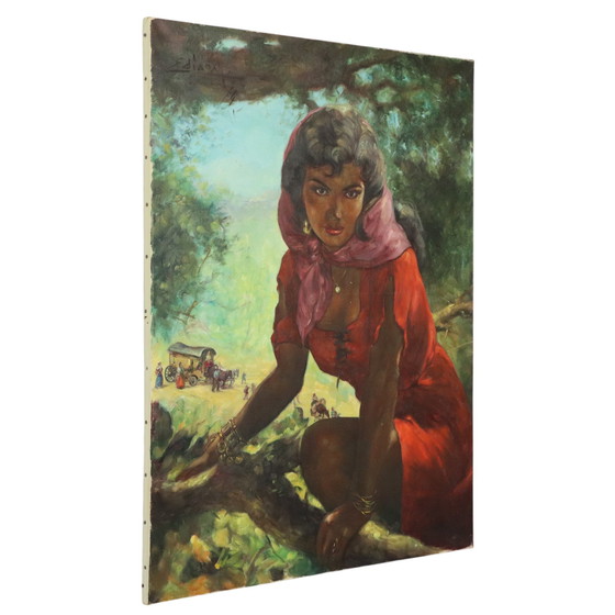 Image 1 of Grand tableau Jeune femme gitane 1964