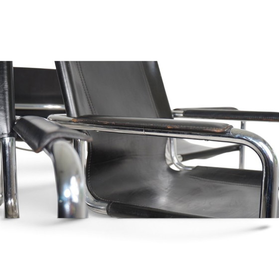 Matteo Grassi Set of 6 Visitor Chairs, Leather/Chrome Dining Chairs, 1970 (photo 17 of 20)
