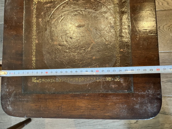 Image 1 of Classic nest of three side tables with leather top