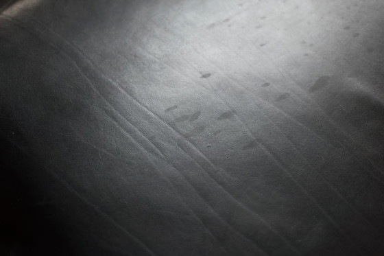 Image 1 of Divano vintage in rovere e pelle nera, stile tedesco moderno di metà secolo, anni '60