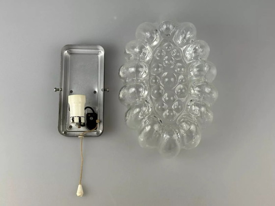 Image 1 of 60s 70s wall lamp made of glass & metal Bubble Wall Sconce Space Age Design