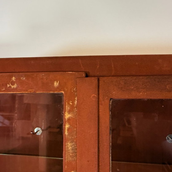 Image 1 of Vintage man cave doctor's display case with rust treatment