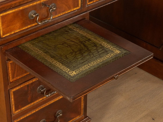 Antique English-Style Desk – Leather, Wood (photo 6 of 12)