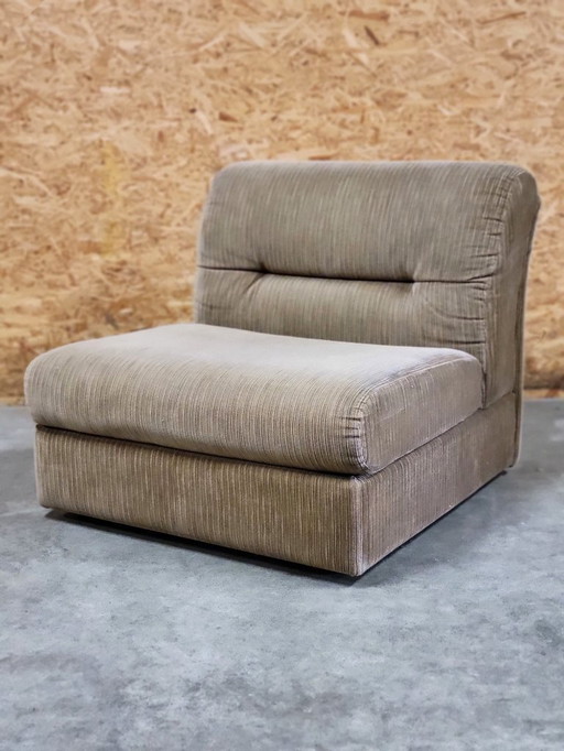 Sofá modular vintage en tejido acanalado, 1970