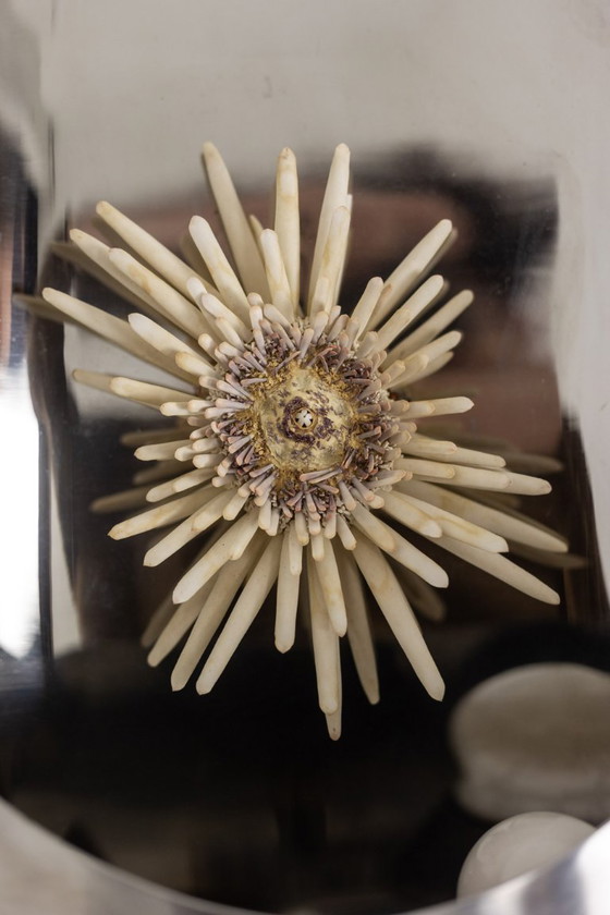 Image 1 of Par de grandes apliques de pared de metal pulido. Años 70.