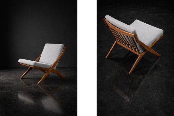 Image 1 of Chaises ciseaux suédoises vintage du milieu du XXe siècle, par Folke Ohlsson pour Bodafors, lot de 2, années 1960