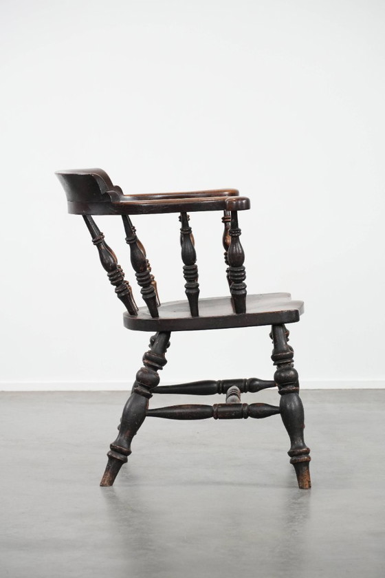 Image 1 of Antique English captain's chair/side chair/desk chair from the early 19th century