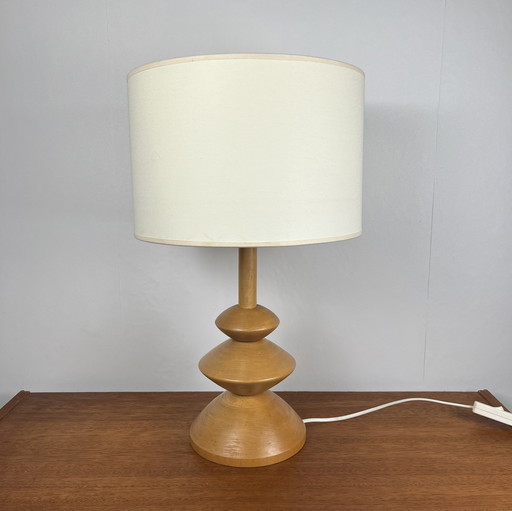 Lampe de table en bois clair, 1980