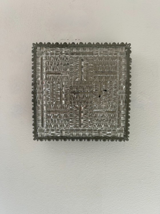 Image 1 of Vintage wall lamp in pressed glass, France 1970