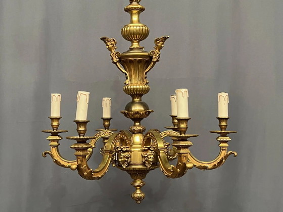 Mazarin-kroonluchter. Massief brons. – Bronze (photo 3 of 8)