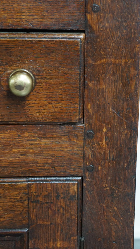 Image 1 of Antique English oak food cupboard/ cabinet from late 18th/ early 19th century
