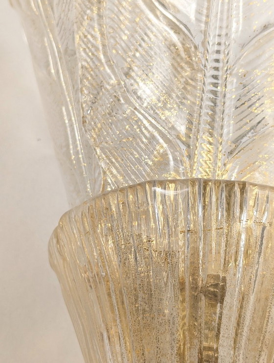 Image 1 of Coppia applique Barovier & Toso Foglia d'Oro in Murano, anni '80