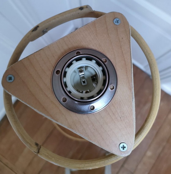 Image 1 of lampadaire bambou rotin vintage