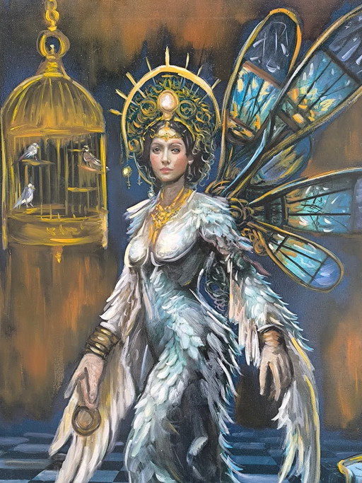 Ninni Pagano – "The Thought Constrained" – Original Oil Painting – 100x77 cm