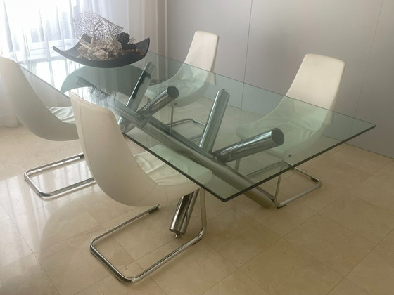 Image 1 of Minotti Van Dyck '04 240 x 120 vetro trasparente cromo (Rodolfo Dordoni)