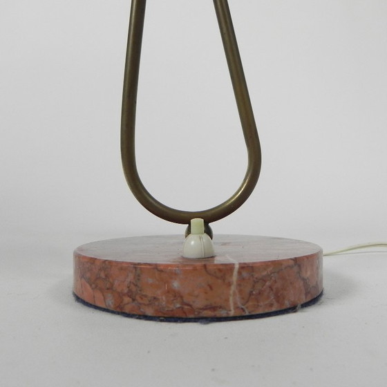 Image 1 of Table lamp with 2 plastic shades on marble base, 1950s