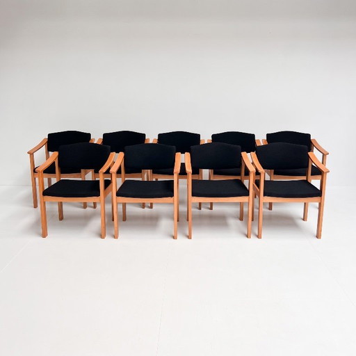 Set di 9 sedie in stile Mid-Century Modern, ispirate a Hans Wegner.