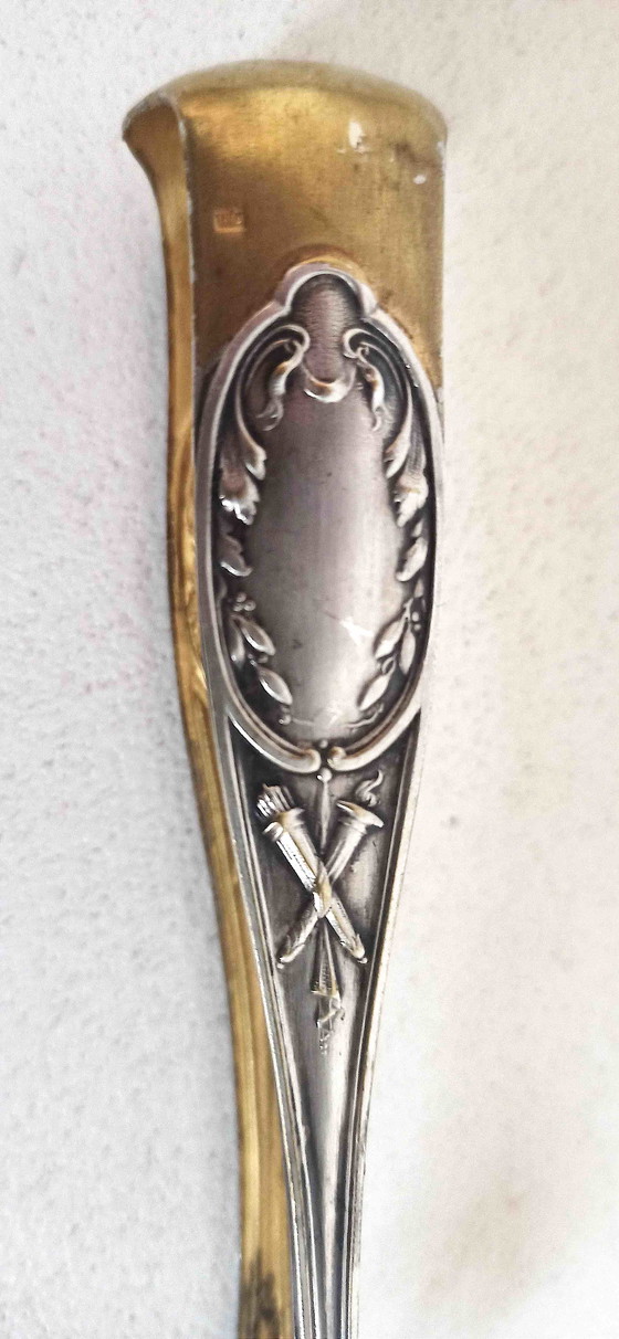 Image 1 of Silver & Gilt Sugar Tongs Height 13.5 Cm Early 20th Century