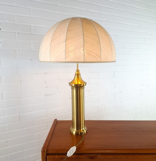 Vintage mushroom brass XL table lamp mid-century modern design 1970s
