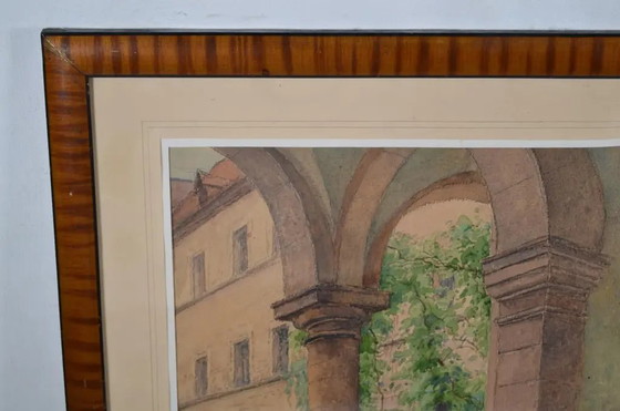 Emile Goussery (Francés) "El Claustro - Convento de las Ursulinas" Acuarela Firmada y Fechada 1938 (photo 5 of 12)