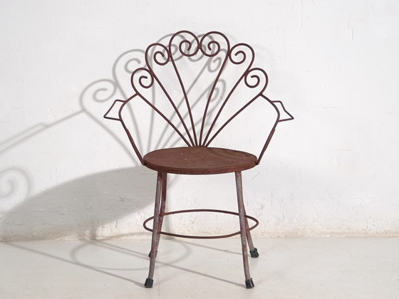 Vintage iron garden chair (c.1950) – Dining chairs, Industrieel (photo 24 of 35)