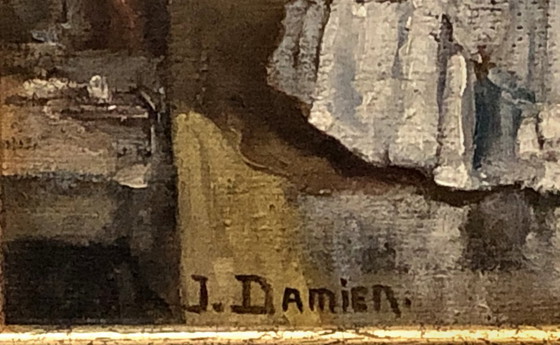 Image 1 of Oil on panel – Belgian School, early 20th century – Signed work