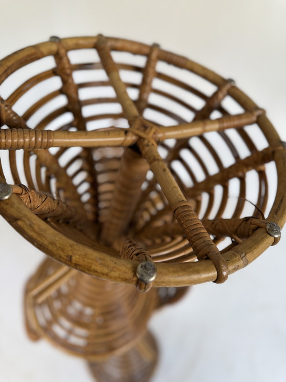 Image 1 of 3x tabouret de bar en rotin vintage, Mary Beatrice Bloch '50