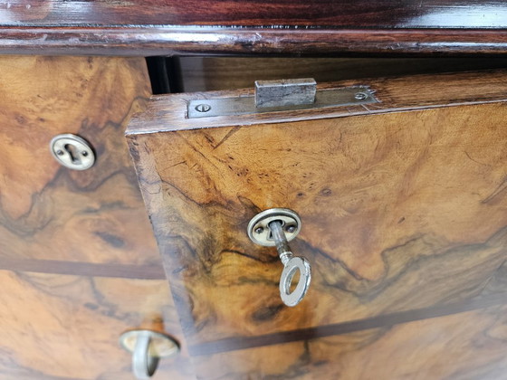 1940s Art Decò Milanese Sideboard in Briar Root and Mirror – Wood (photo 21 of 33)
