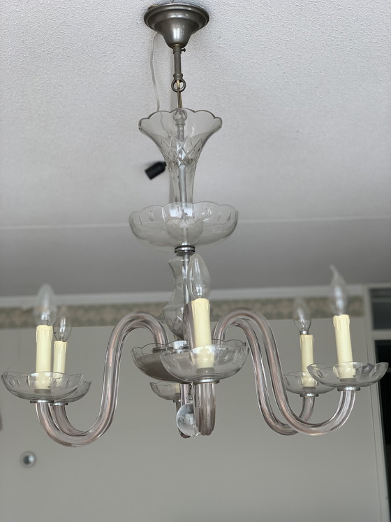 Image 1 of Kroonluchter geperst kristal rond 1920