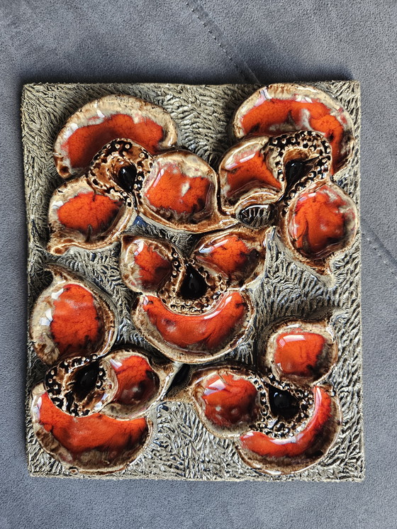 Image 1 of 5 fat lava relief wall tiles by Jan van Erp