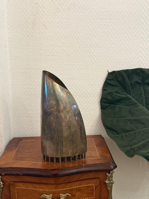 Lino Sabattini vaas Colonatto 1989 verzilverd Sabattini Italy design